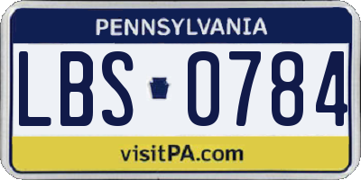 PA license plate LBS0784