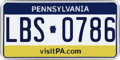PA license plate LBS0786