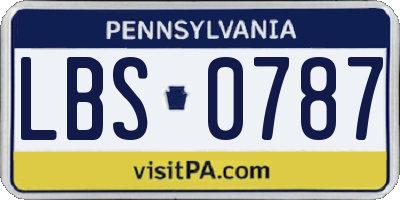 PA license plate LBS0787