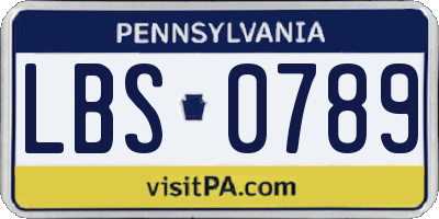PA license plate LBS0789