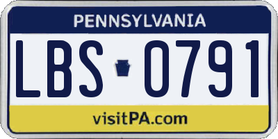 PA license plate LBS0791