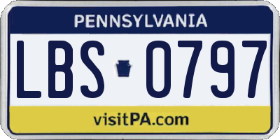 PA license plate LBS0797