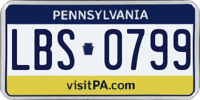 PA license plate LBS0799