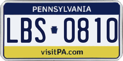 PA license plate LBS0810