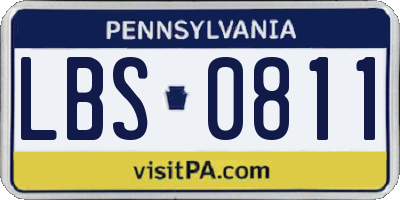 PA license plate LBS0811