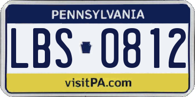 PA license plate LBS0812