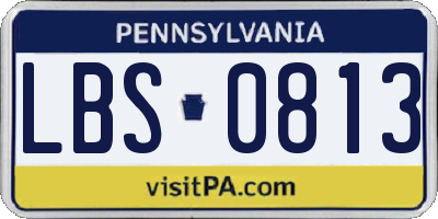 PA license plate LBS0813