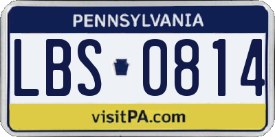 PA license plate LBS0814