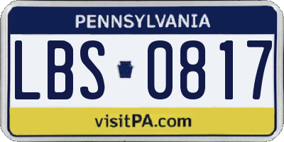 PA license plate LBS0817