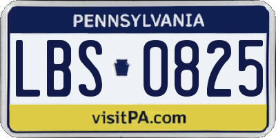 PA license plate LBS0825