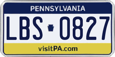 PA license plate LBS0827