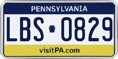 PA license plate LBS0829