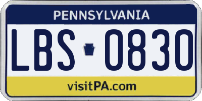 PA license plate LBS0830