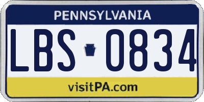 PA license plate LBS0834
