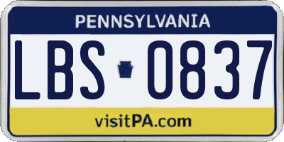 PA license plate LBS0837