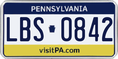 PA license plate LBS0842