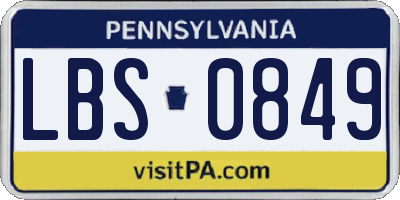 PA license plate LBS0849
