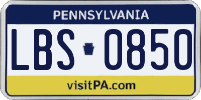 PA license plate LBS0850