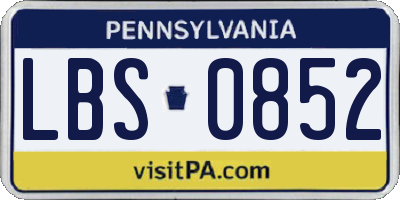 PA license plate LBS0852