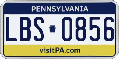 PA license plate LBS0856