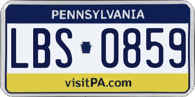 PA license plate LBS0859