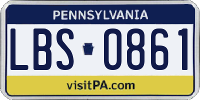 PA license plate LBS0861