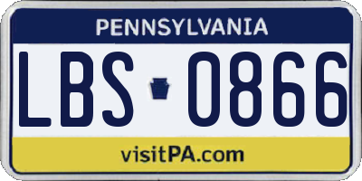 PA license plate LBS0866