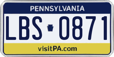 PA license plate LBS0871