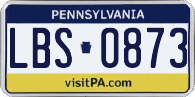 PA license plate LBS0873