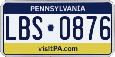 PA license plate LBS0876