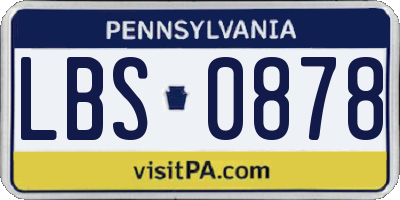 PA license plate LBS0878