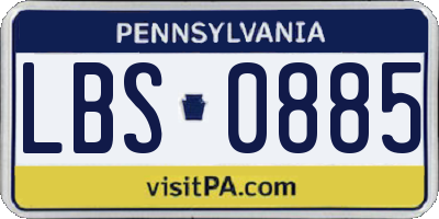 PA license plate LBS0885