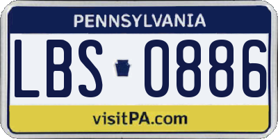 PA license plate LBS0886