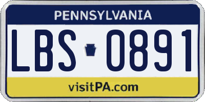 PA license plate LBS0891