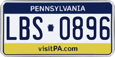 PA license plate LBS0896
