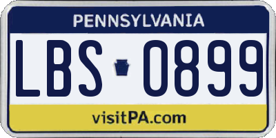 PA license plate LBS0899