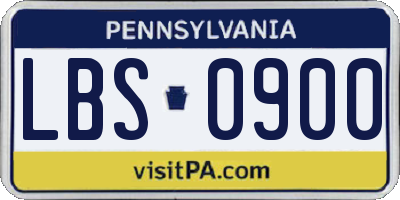 PA license plate LBS0900
