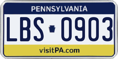 PA license plate LBS0903