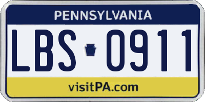 PA license plate LBS0911