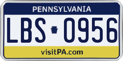 PA license plate LBS0956