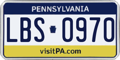 PA license plate LBS0970