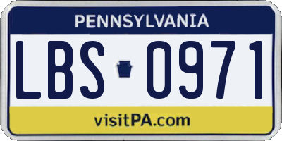 PA license plate LBS0971