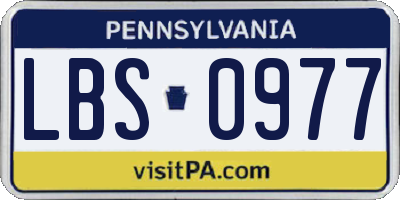 PA license plate LBS0977