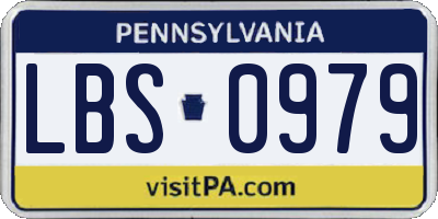 PA license plate LBS0979