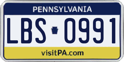 PA license plate LBS0991