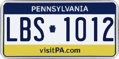 PA license plate LBS1012