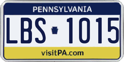 PA license plate LBS1015