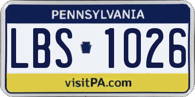 PA license plate LBS1026