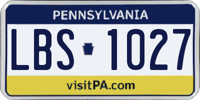 PA license plate LBS1027