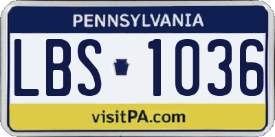 PA license plate LBS1036